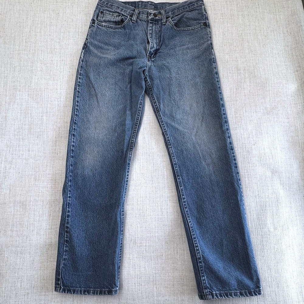 Wrangler Men’s Straight Jeans in Faded Blue